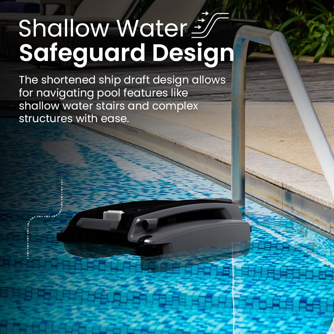 Shallow Water Safeguard design navigates stairs, ledges, and complex pool features with ease