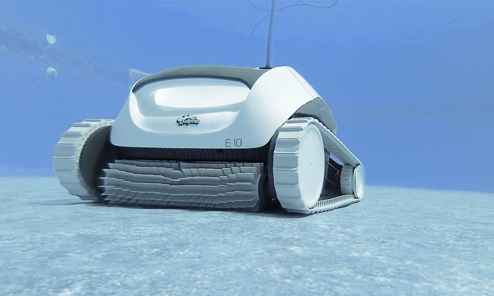 Dolphin E10 Robotic Pool Cleaner Cleaning Pool