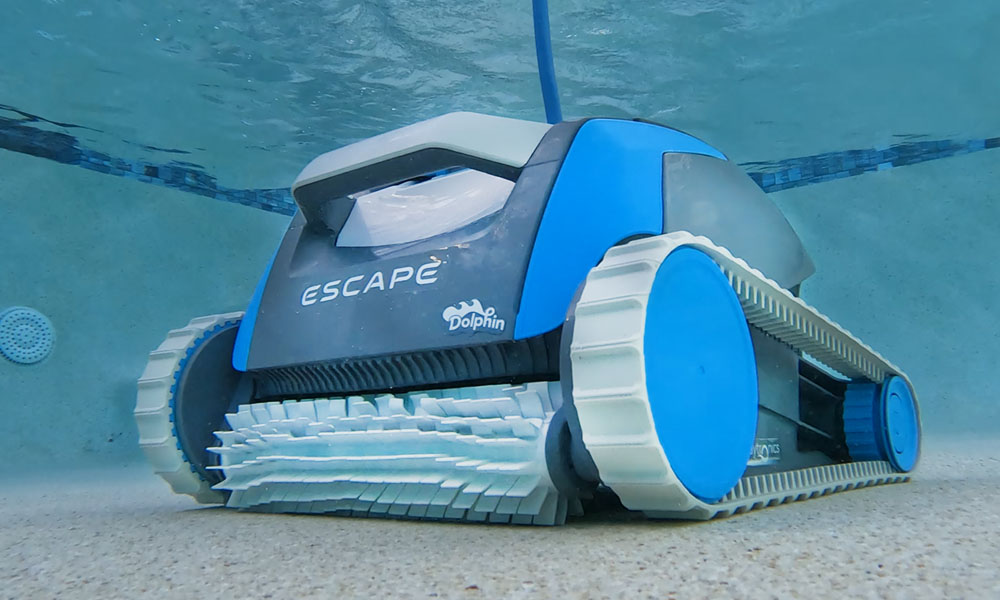 Dolphin Escape Robotic Pool Cleaner Cleaning the Pool
