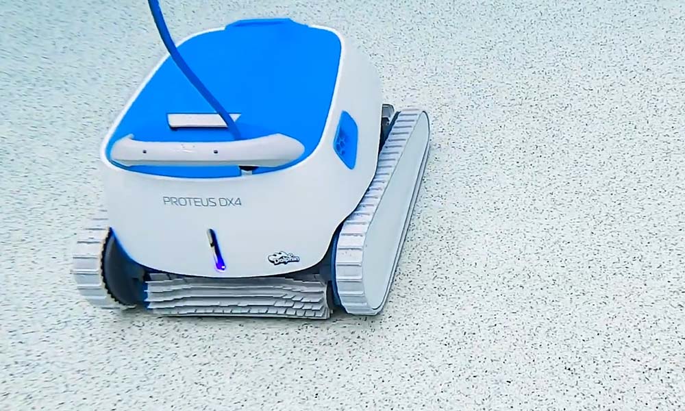 Dolphin Proteus DX4 Robotic Pool Cleaner Cleaning Pool