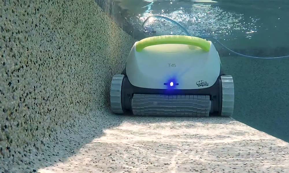 Dolphin T45 Robotic Pool Cleaner Cleaning Pool