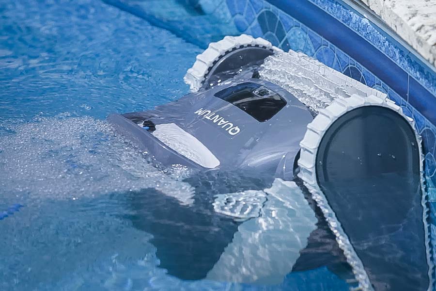 pool robot waterline tile scrubbing
